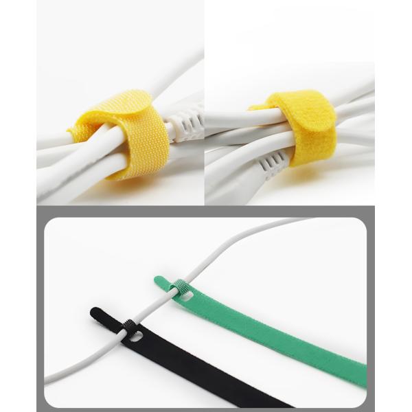 500mm Nylon Straight Hook And Loop Cable Ties T Shaped 20mm