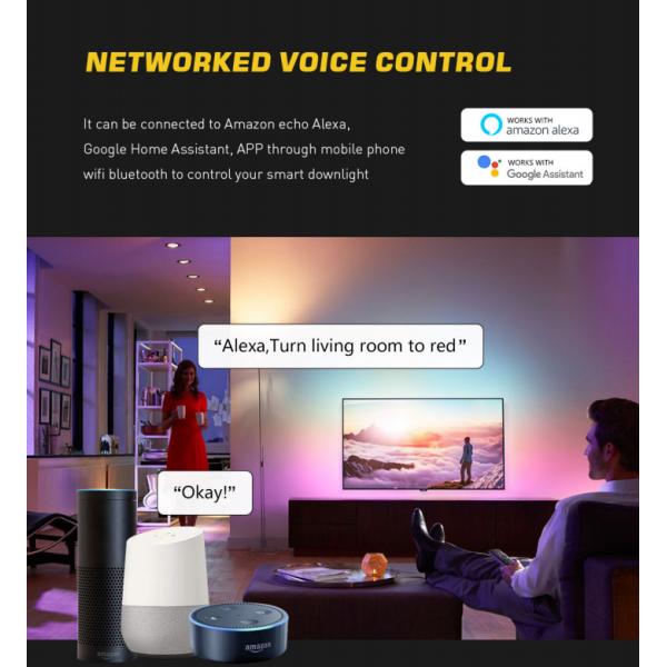 Adjustable RGB IP44 LED Downlight SMD2835 With WiFi Bluetooth Control