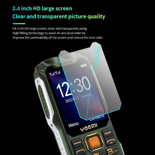 YEEMI Q8 2G Mobile Phone 2.4 inch Dual SIM Cards 3000mAh MP3 FM Flashlight Loud Speaker