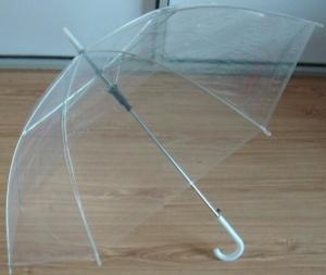 Quality Stick Plastic See Through Umbrellas , Transparent Folding Umbrella / Dome Umbrella wholesale