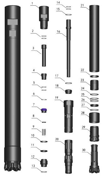 Remet Or Metzke Thread Reverse Circulation Hammer 84.5kg Acid Resistance