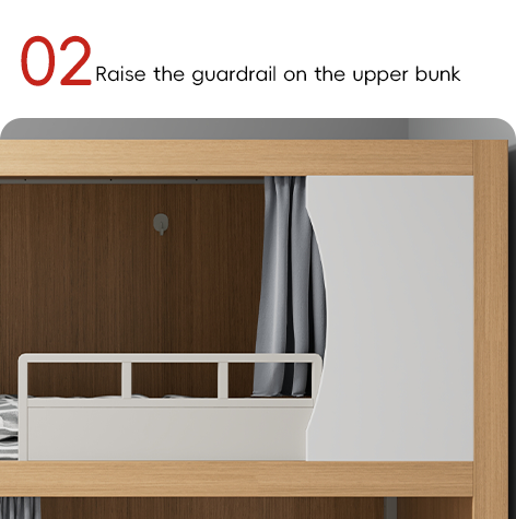 Youth-Friendly Twin Steel and Wood Bunk Bed for Dormitory or Loft Apartment Support customization