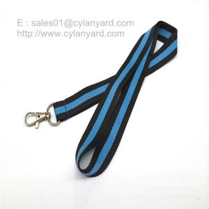 Quality Stripe polyester lanyards, custom 3 color striped woven lanyards wholesale