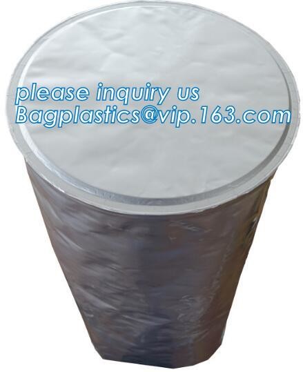 IBC foil Liner for bulk juice wine, Liquid packaging boxes storage carton ibc alunimium bag, Round Bottom Flexible Drum