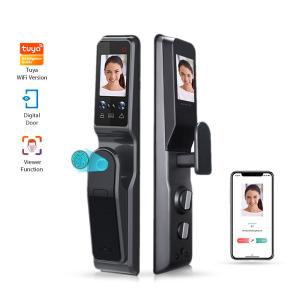 Quality Face/Fingerprint/Palm and Password IC Card Smart Door Lock with TUYA WIFI/TT Lock APP Viewer Vision Digital with Camera wholesale