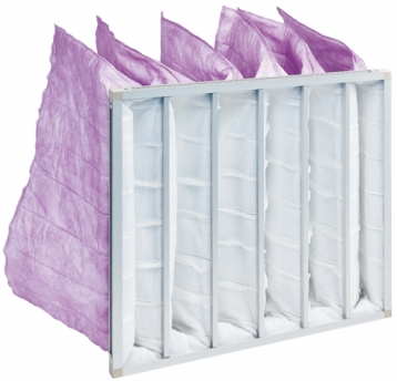 Flat Type Green Bag Air Filters With Double Sided Metal Mesh Folding