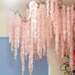 Quality Wisteria Hanging Artificial Flower Vine Realistic Silk Wisteria Vine for Wedding Party wholesale