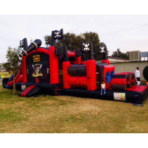 Backyard Pirate Ship Bounce House Inflatables Obstacle Course