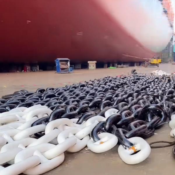 120mm Anchor Chains High Strength Alloy Steel Galvanized Stud Link Mooring Chain