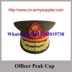 Quality Wholesale Cheap China Army Wool Polyester Military Police Officer Peak Cap wholesale