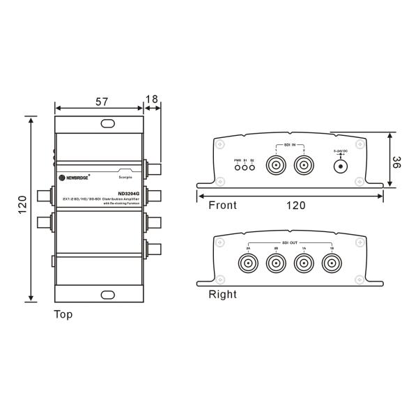 2 to 4 HD SDI Distribution Amplifier with Video Signal Distribution Amplifier