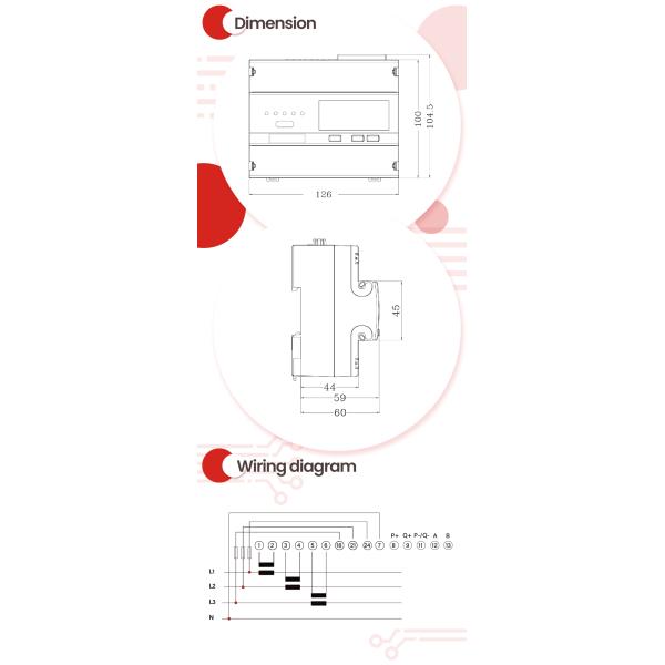 Accurate Energy Billing EM737 CT 3*230/400V Three Phase Energy Meter with Modbus RS485