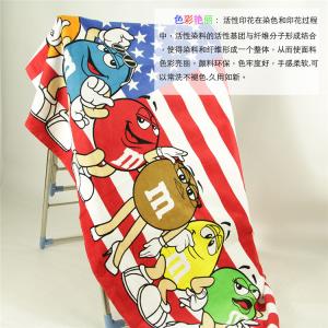 China 85*160cm（33''*63''）American M&M's Cotton Reactive Print Bath Towel Beach Towel Large Sheet on sale