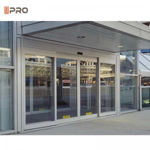Quality Auto Door Commercial 6063 Aluminium Sliding Glass Doors Electric With Long Service Life wholesale