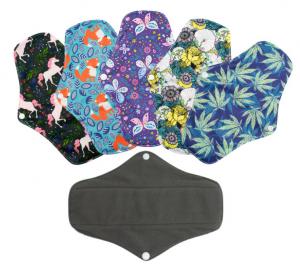 Quality Washable Organic Reusable Sanitary Pads Safe Heavy Flow Multi Color High Breathability wholesale