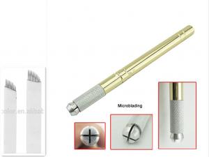 Quality New Golden Alloy Microblading pen tattoo machine for permanent makeup manual tattoo pen wholesale