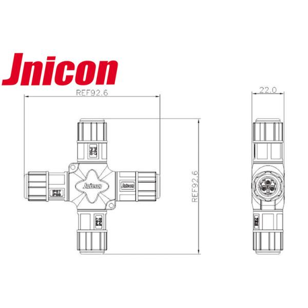 Field Installable Waterproof Wire Connectors 4 Way With Gold - Plated Contact Pin
