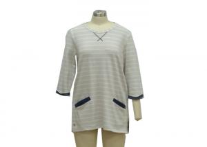 China Allover Striped Casual Ladies Wear Yarn Dyed Inside Long Oversized Knit Sweaters on sale