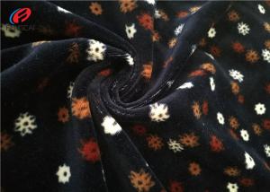 China Printed Flower Polyester Spandex Material Velvet / Velour Fabric For Baby Blanket on sale