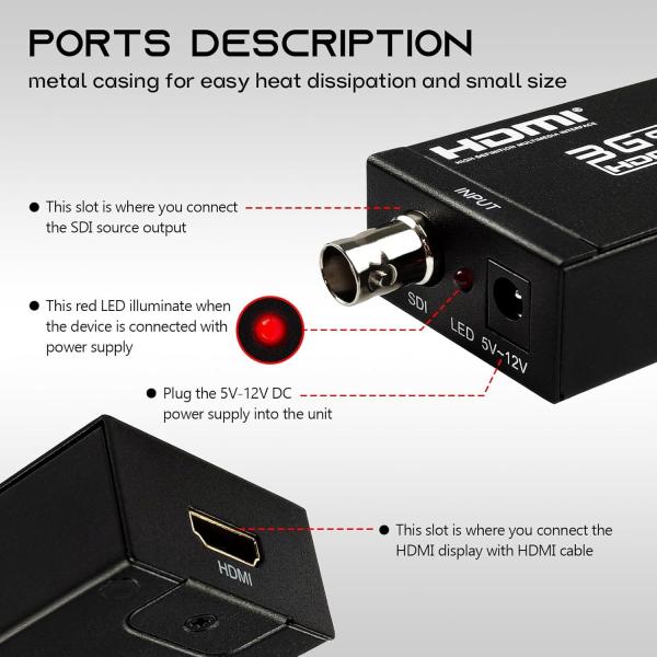 Professional SDI To HDMI Video Converter Stable Operation LN-S008