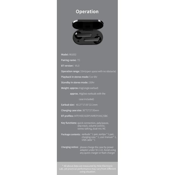 Kingmaster Factory T3 Bluetooth 5.0 Wireless Headphones 3D Stereo Dual-Mic Ipx5 Waterproof Earphones