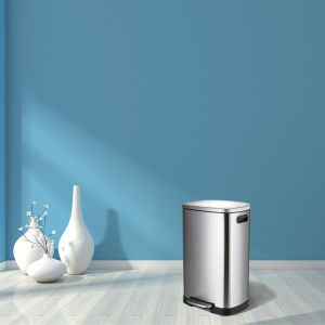 13 Gallon Fingerprint Proof Smart Trash Can With Foot Pedal