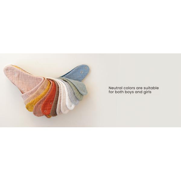 Plain Color Snap Bandana Bibs Muslin Teething Bibs Soft Skin Friendly Customizable For Baby