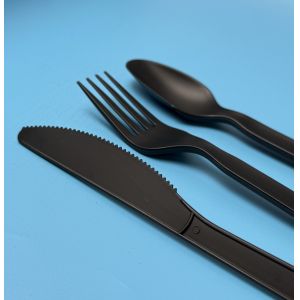 Quality Custom Size CPLA Biodegradable Disposable Cutlery Set Individually Packaged Fork Spoon Knife Compostable wholesale