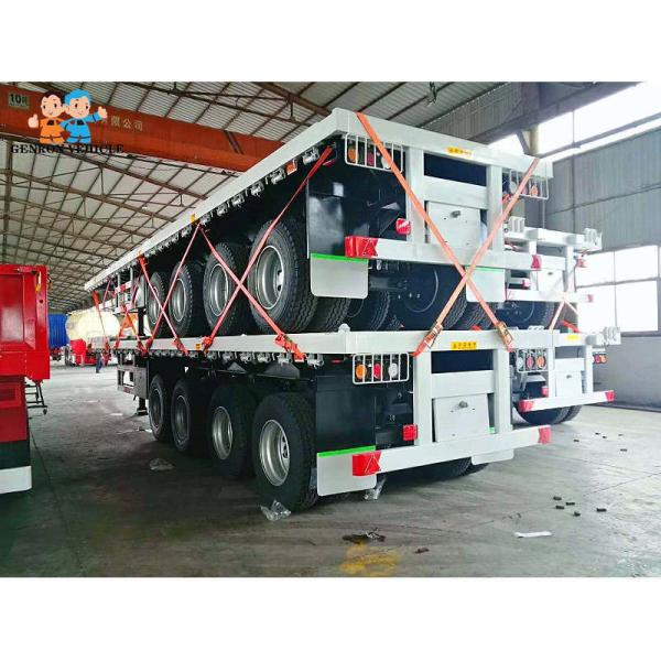 Cheap Flat Deck Heavy Loading 4 Axles 60t Container Semi Trailer for sale