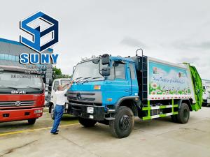 China 14 CBM Dongfeng Compactor Garbage Truck Right Side Driver 4x2 Rear Loader Garbage Compactor Compress Truck on sale