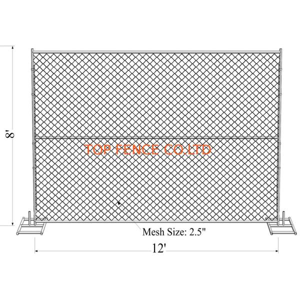 4'x10' chain link fence construction fencing tubing  1⅜"(35mm) x16.5ga/1.50mm wall thick chain mesh 3"x3" x 11.5ga dia