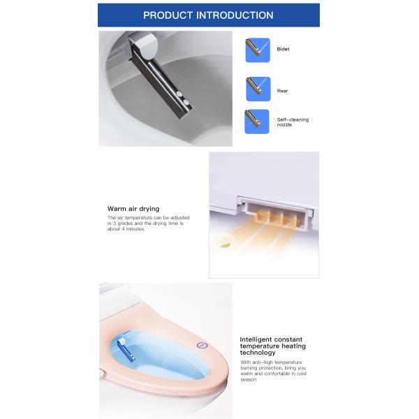 Plastic automatic toilet lid,easy installation toilet seat lid, intelligent smart heating toilet seat lid cover