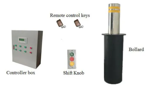 Auto Telescopic And Remote Control Automatic Rising Bollard System In Bank Parking