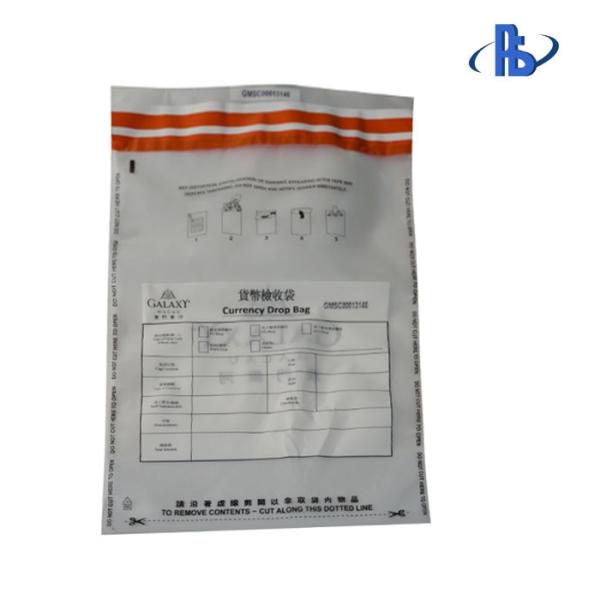 Waterproof Tamper Evident Security Bags , Self Adhesive Bank Deposit Bags