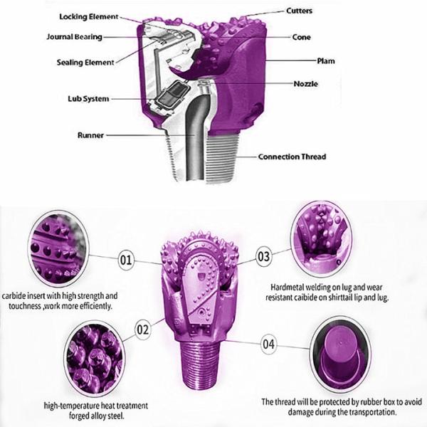 Oil Well Tricone Bit Three Roller Cone Bit Hard Rock Formations Tricone Drilling Bit For Sale