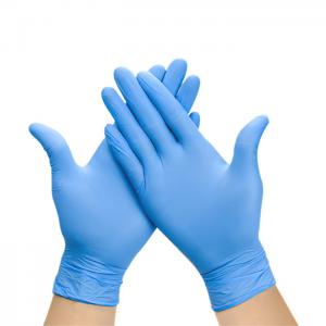 China Blue 4 Mil Non Sterile Powder Free Nitrile Gloves Food Safe on sale