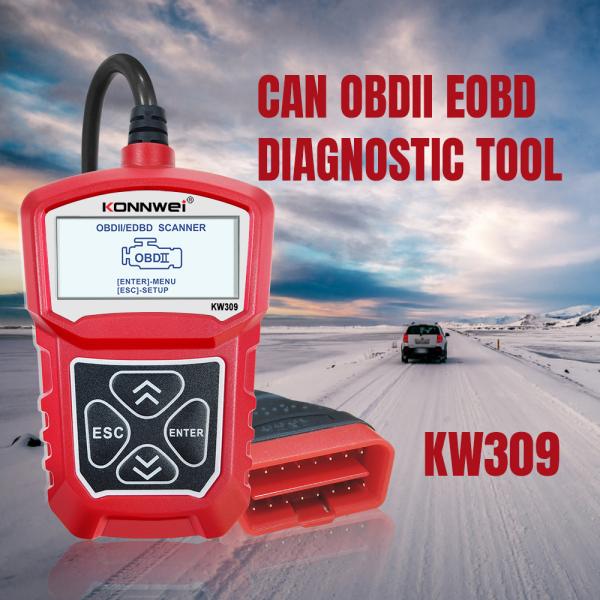 Cheap 16pin KW309 Konnwei Engine Code Reader OBD2 Scanner with LCD Screen for sale