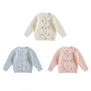 Quality 2023 spring and autumn hot sale sweet and lovely solid girls knitted sweater cardigans wholesale