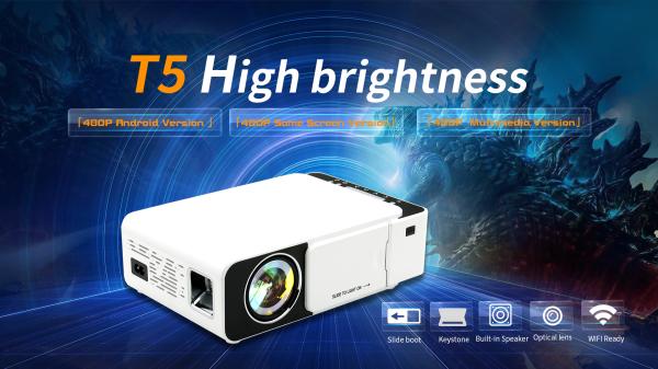 Cheap 110ANSI T5 Led Projector 25*17*8cm Led Hd Multimedia Projector for sale