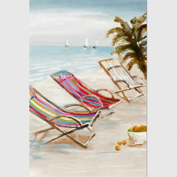 Cheap Bright Seascape Oil Paintings On Canvas Seaside Beach 60 Cm X 90 Cm for sale