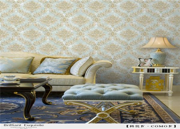 Cheap Vinyl Damask PVC Waterproof Wallpaper Strippable Italy Style For Living Room for sale