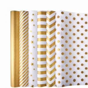China Gold Foil Gift Wrap Paper Bulk Custom With Logo Recyclable Gift Wrapping Accessory on sale