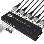 Seamless 4K HD HDMI KVM Switch with Black Output and Quad Multiviewer Display