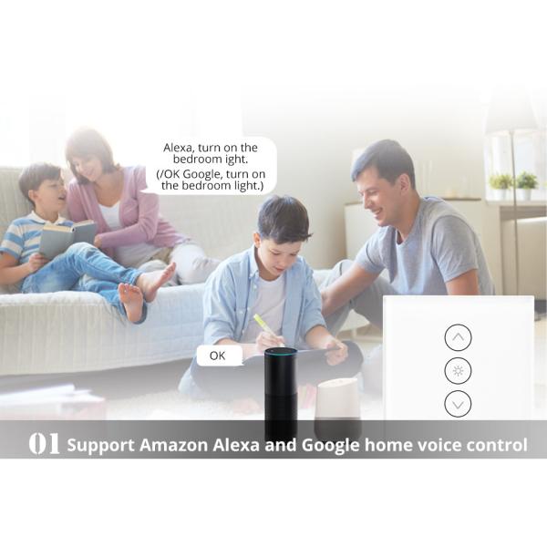 110V 220V LED 3 Gang Smart Light Switch Dimmer for Smart Home