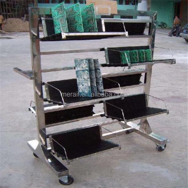 Meraif wholesale ESD Stainless Steel Trolley / ESD Turnover Cart / Antistatic PCB Plates Storage Trolley