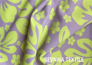 Quality Warp Knitted Recycled Swimwear Fabric Poly Elastane Screen Print Flower Design wholesale