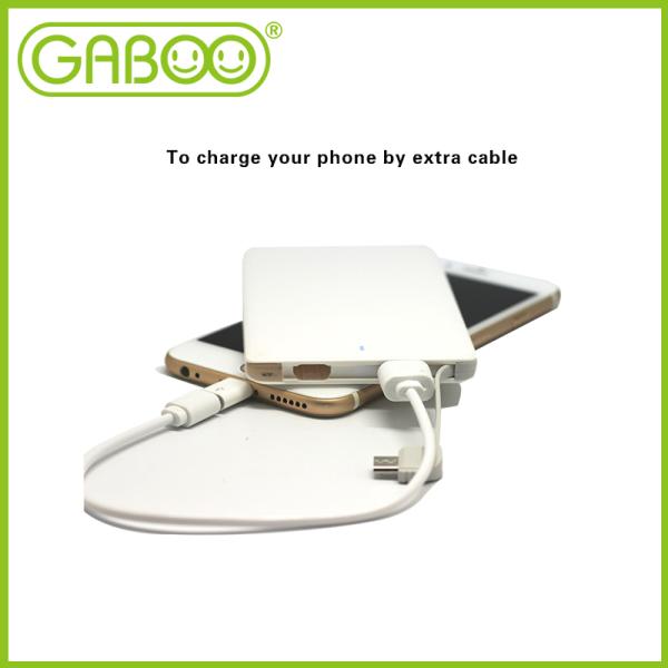 HG-W0409/HG-W0409L 4000mah card power bank with built in cable & lightning connector