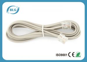 China RJ11 To RJ11 Plugs Telephone Cable Wire , Internet Phone Cable 7 Foot Bare Copper on sale