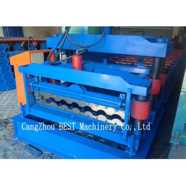 Corrugated Roof Tile Roll Forming Machine 350H Steel Hydraulic Cutting
