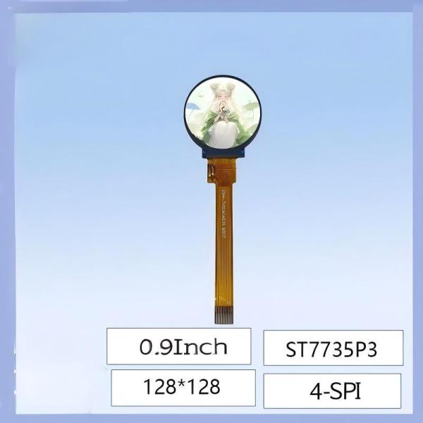0.9 Inch TFT LCD Round Screen - 128x128 High-Definition, ST7735 Driver, for Electronic Projects/DIY Displays